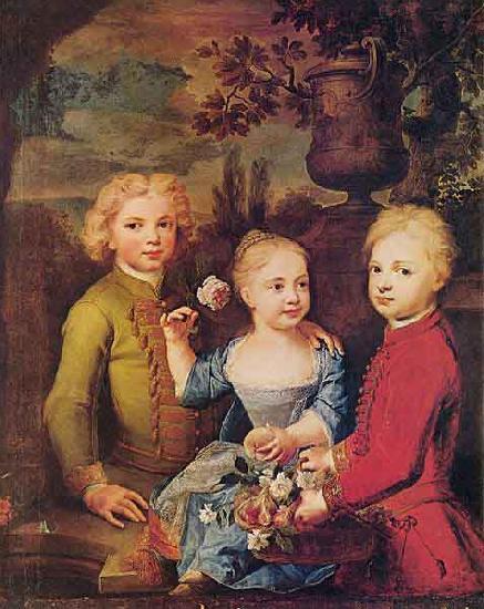 unknow artist Drei Kinder des Ratsherrn Barthold Hinrich Brockes oil painting image